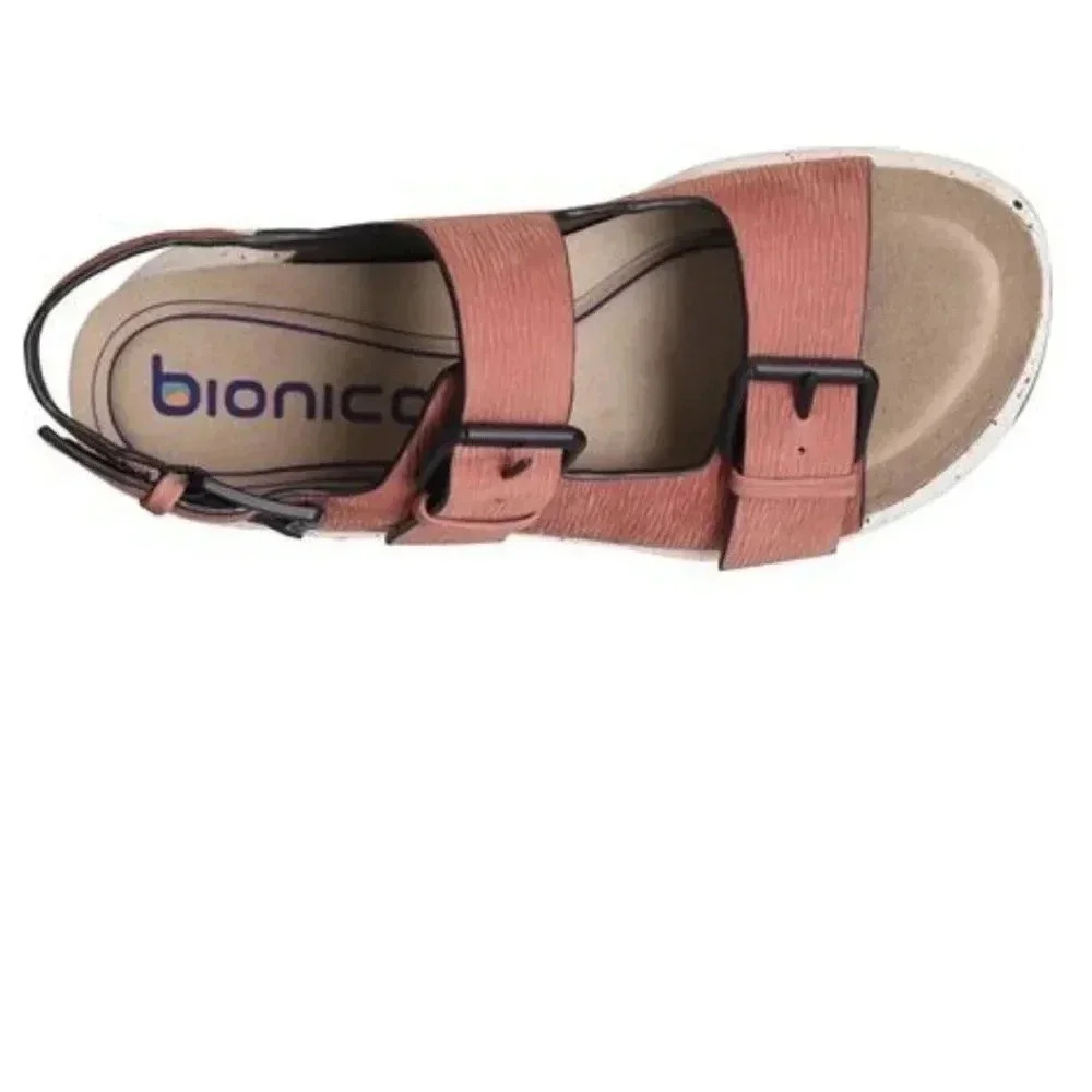Bionica Olin-Dessert Rose Slingback Wedge Sandals size 9.5